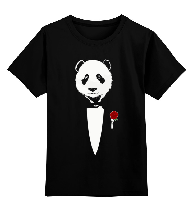 

Футболка детская Printio Panda godfather цв. черный р. 152, Panda godfather