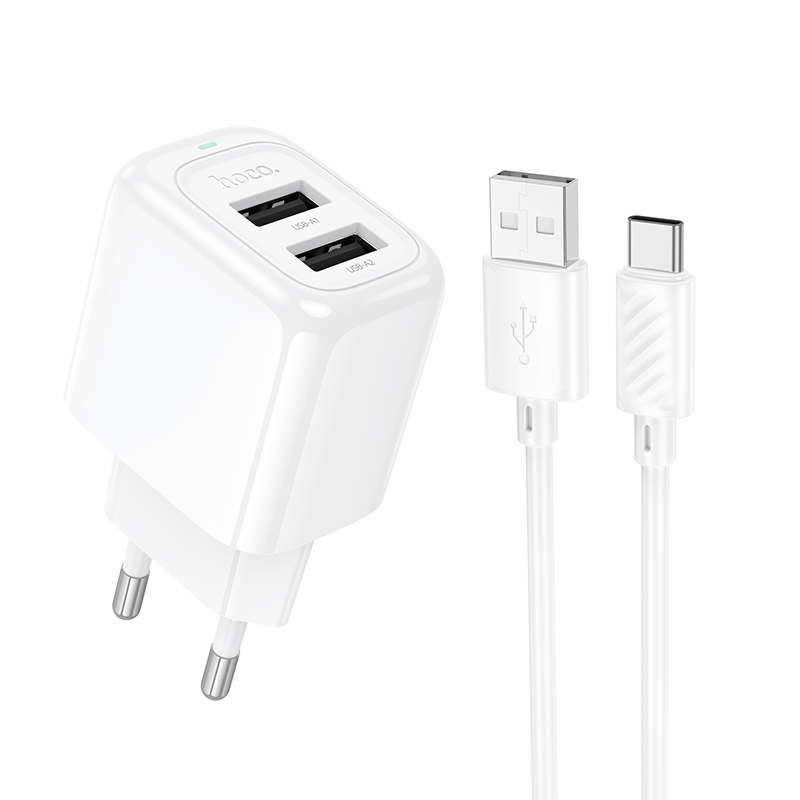 

Сетевое зарядное устройство Hoco CS51Aa USB Type-C 2xUSB 2.4 А белый, CS51Aa