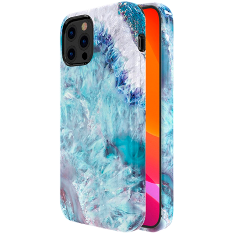 фото Чехол pqy agate для iphone 12/12 pro голубой pqy kingxbar 12/12pro agate series-blue