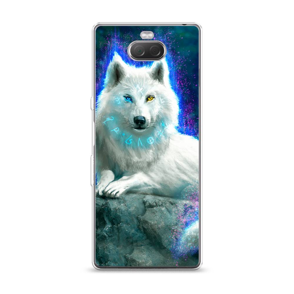 

Чехол Awog на Sony Xperia XA3 / Сони Иксперия ХА3 "Белоснежный волк", Белый;зеленый;фиолетовый