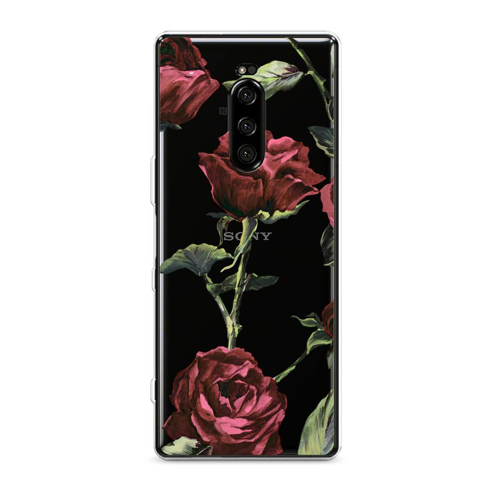 

Чехол Awog на Sony Xperia 1 / Сони Икспериа 1 "Бордовые розы фон", Красный