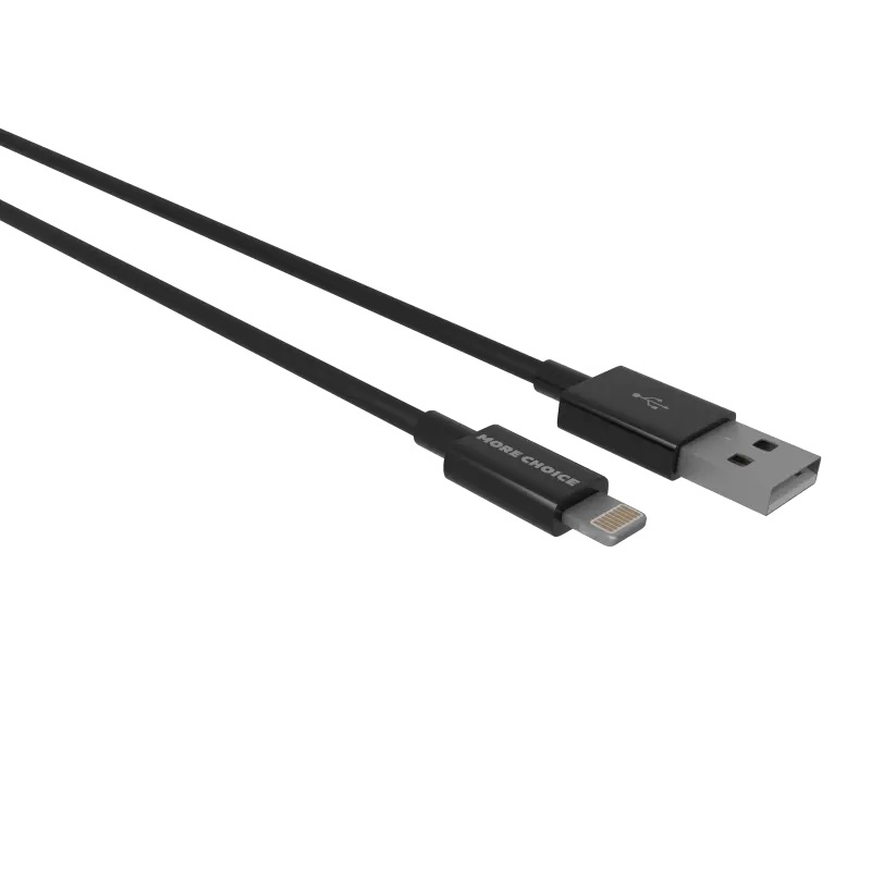 фото Дата-кабель more choice k42i smart usb 2.4a для lightning 8-pin тре 1м black