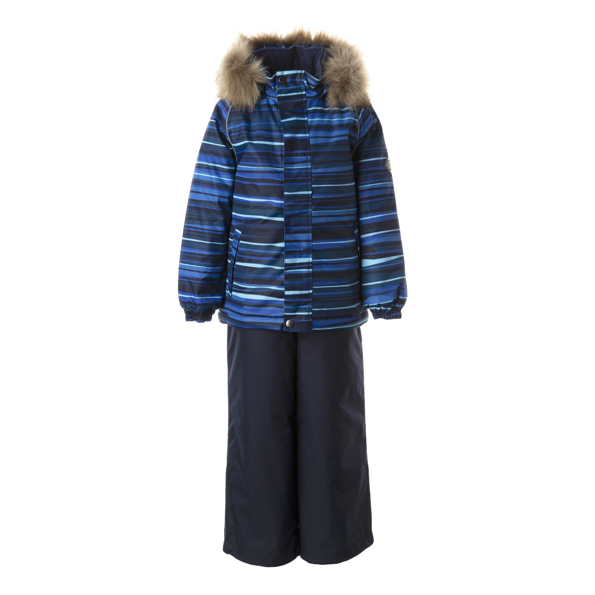 Комплект верхней одежды детский Huppa WINTER цв. синяя полоска/темно-синий р. 104