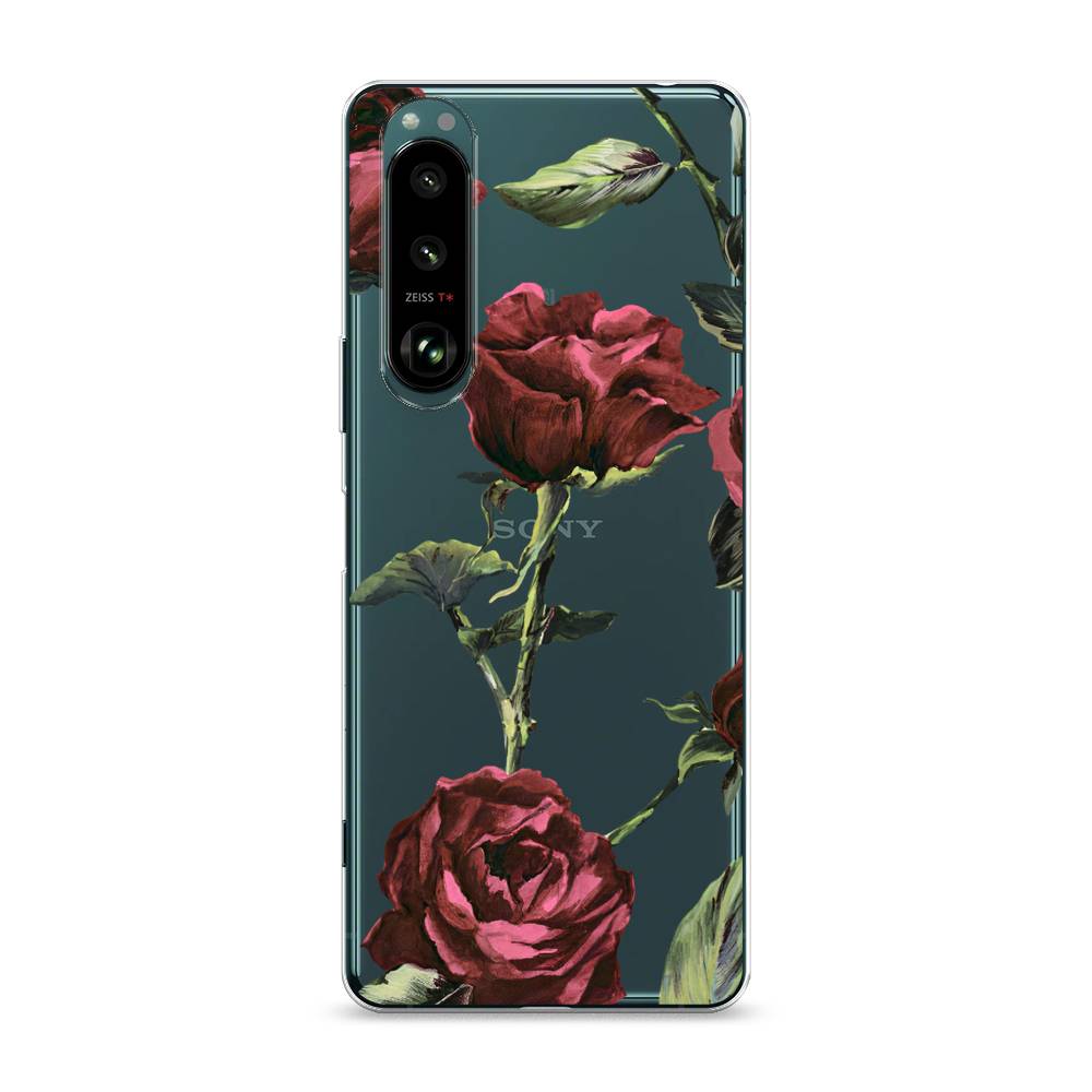 

Чехол Awog на Sony Xperia 1 III / Сони Иксперия 1 3 "Бордовые розы фон", Красный