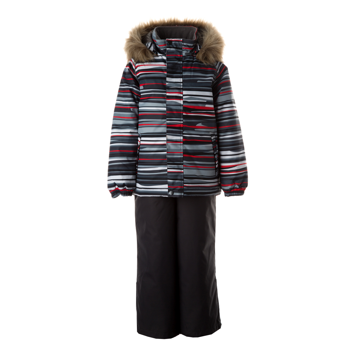 Комплект верхней одежды детский Huppa WINTER цв. темно-серая полоска/темно-серый р. 116