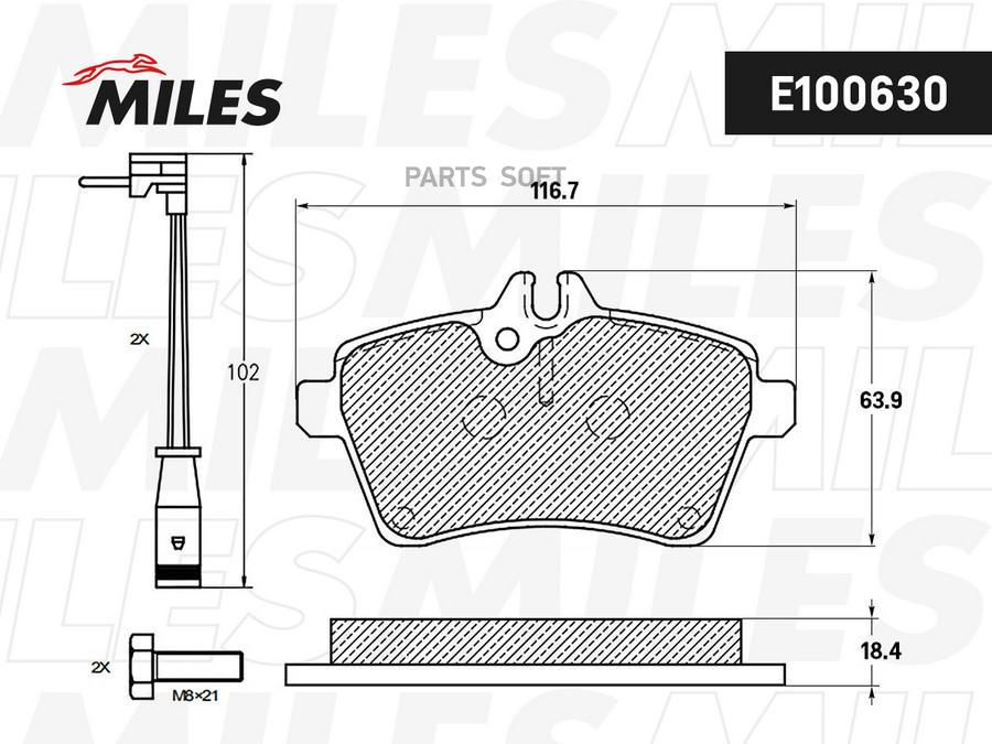 

Колодки Тормозные Mercedes A-Class W169/B-Class W245 04- Передние Semimetallic Miles