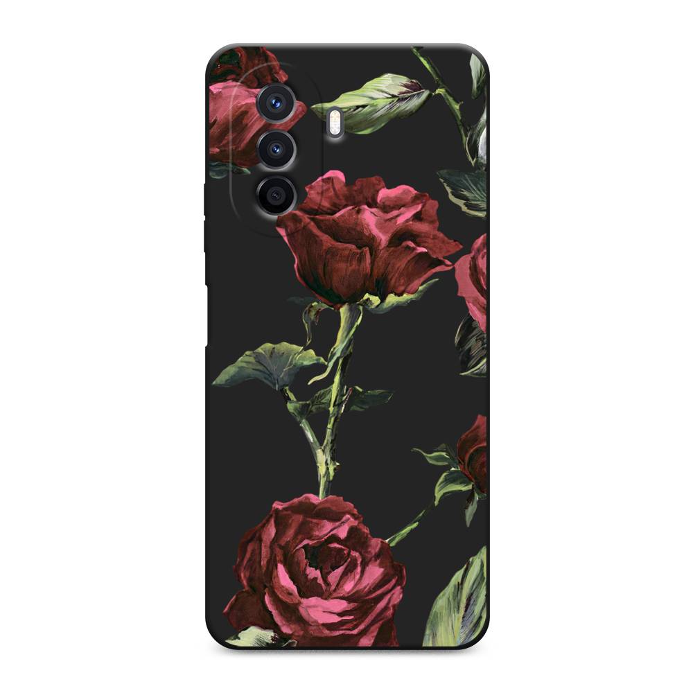 

Чехол Awog на Huawei Nova Y70 / Хуавей Нова Y70 "Бордовые розы фон", Красный