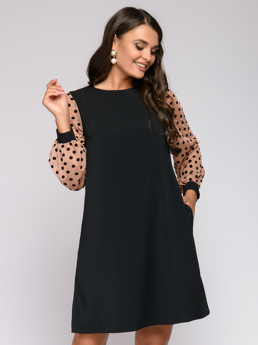 

Платье женское 1001dress 0122001-02071 черное 42 RU, Черный, 0122001-02071