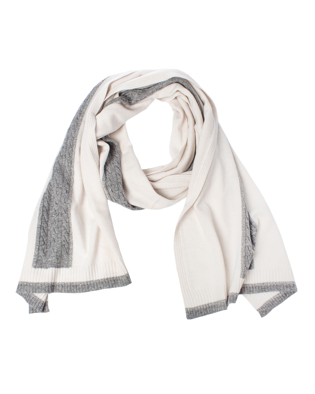 

Шарф женский D.Exterior 53055, белый/ серый, 53055