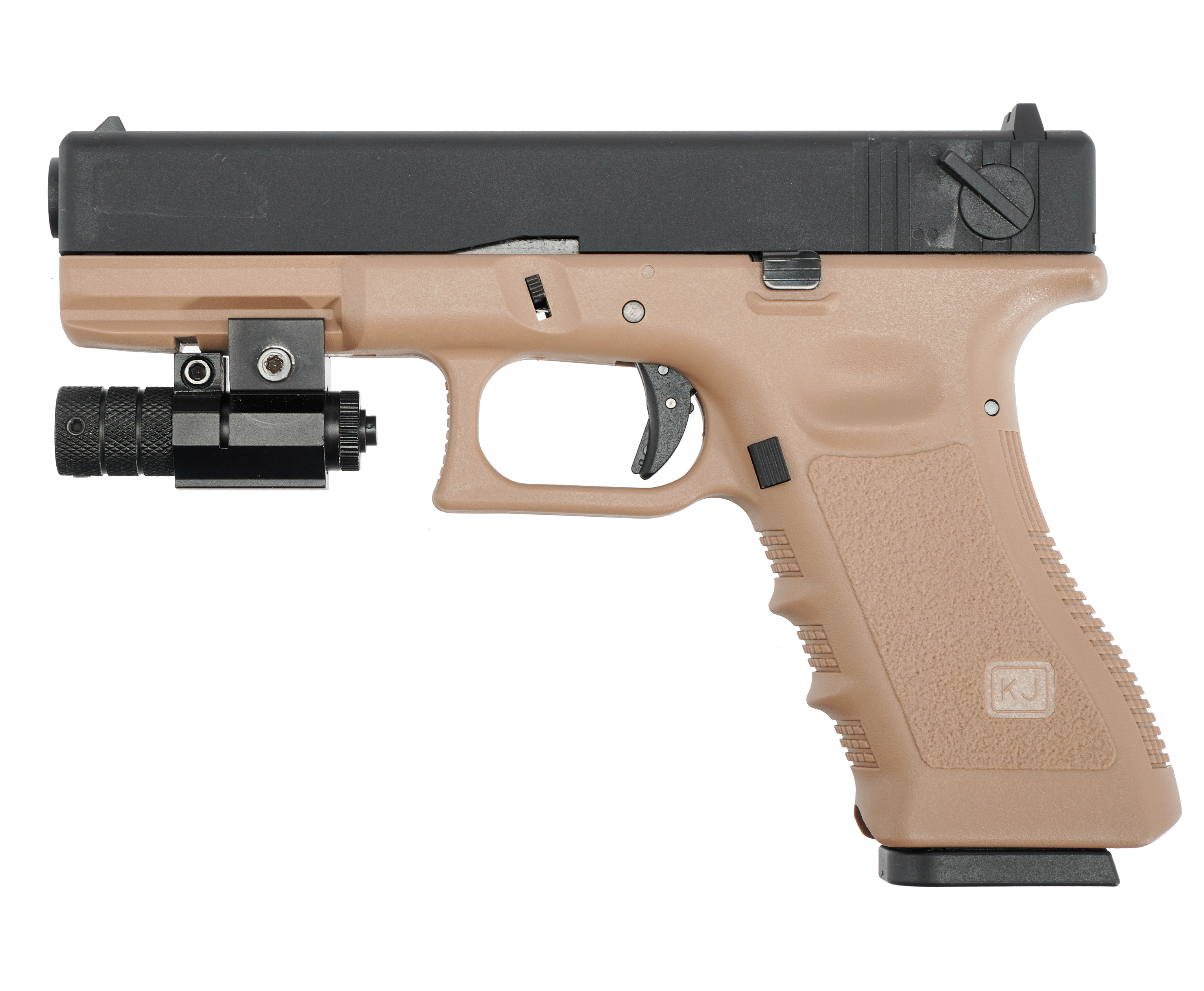 Страйкбольный пистолет KJW Glock G18 6 мм, GBB, CO2, Tan