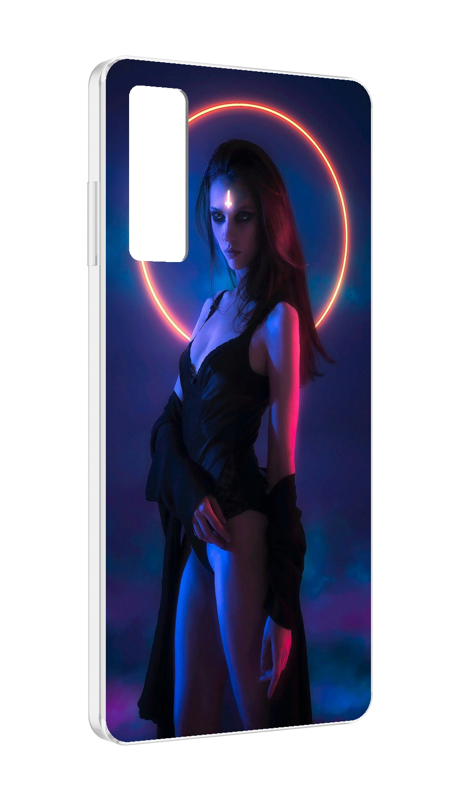

Чехол MyPads девушка с неоновым кругом женский для TCL 20 5G, Прозрачный, Tocco