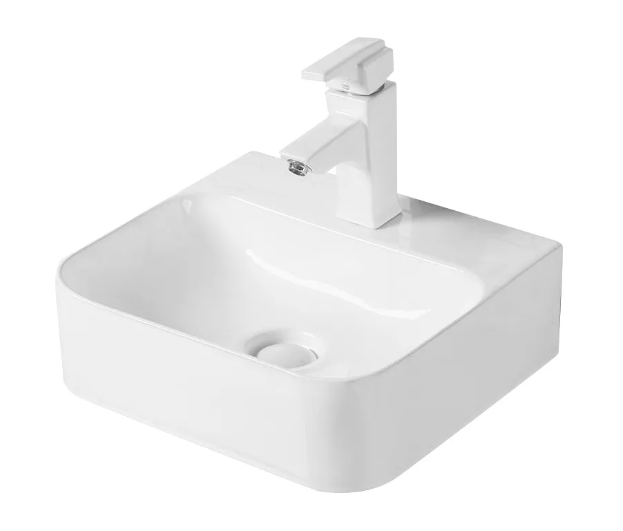 Накладная белая раковина для ванной GiD N9257 прямоугольная керамическая