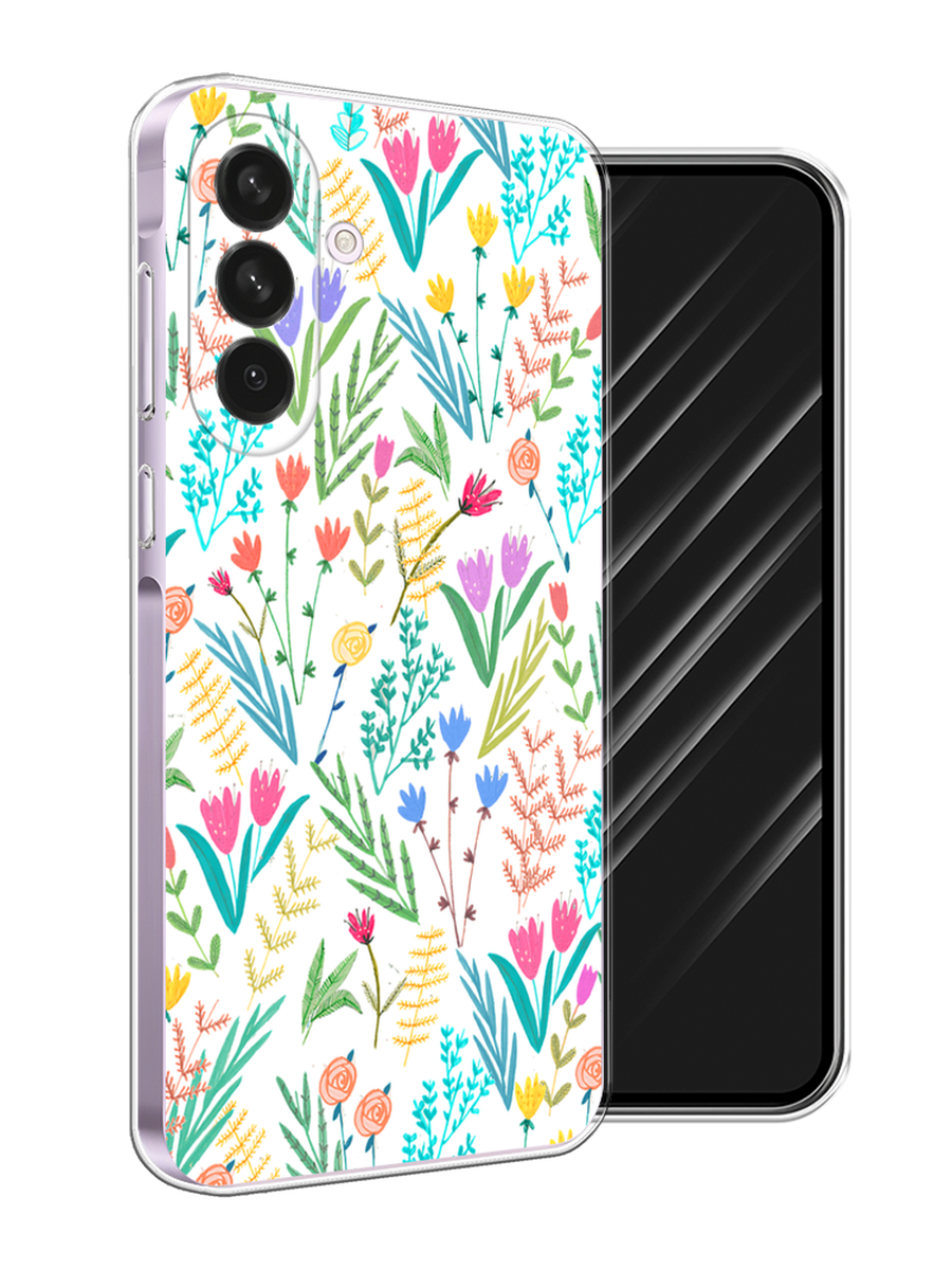 

Чехол Awog на Samsung Galaxy A56 5G "Полевые цветы рисунок", Белый;зеленый, 2110850-1