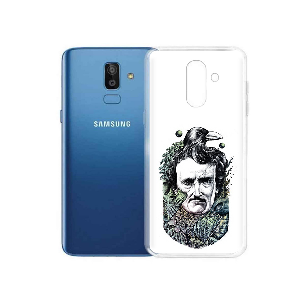 

Чехол MyPads Tocco для Samsung Galaxy J8 Эдгар Аллан с вороном (PT226929.592.203), Прозрачный, Tocco