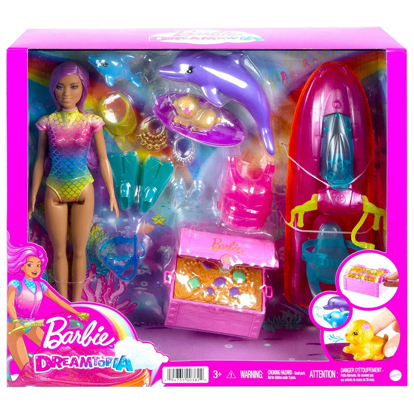 Игровой набор Barbie с водным транспортом и аксессуарами