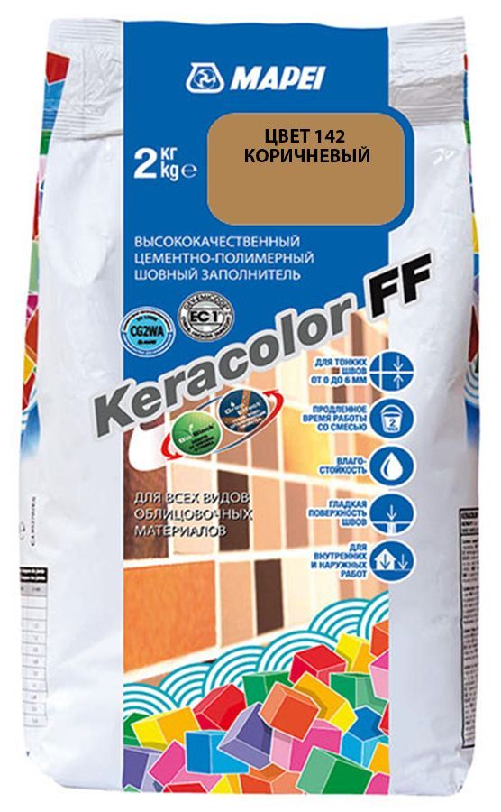 MAPEI Keracolor FF цементно-полимерный шовный заполнитель №142 коричневый (2кг)