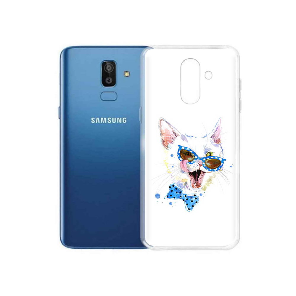 

Чехол MyPads Tocco для Samsung Galaxy J8 белый кот (PT226929.592.229), Прозрачный, Tocco