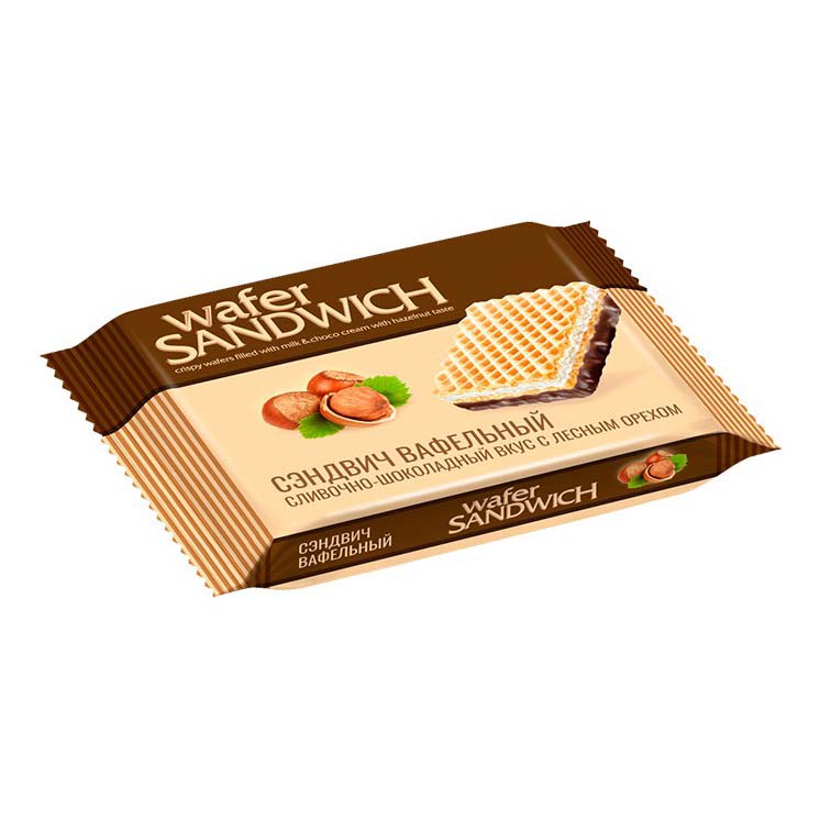 фото Вафли услада вафельный сэндвич со сливочно-шоколадным вкусом и лесным орехом 36 г