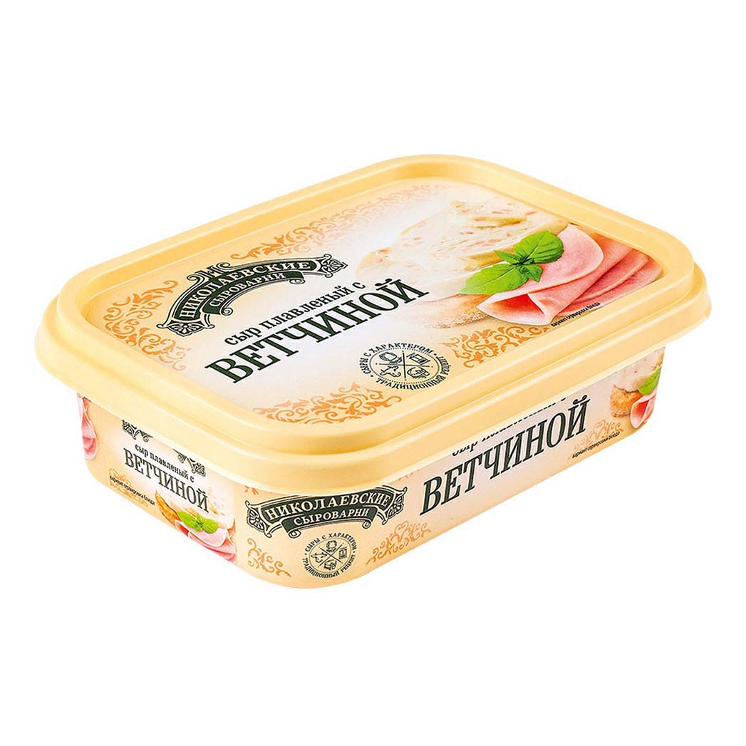 фото Плавленый сыр николаевские сыроварни с ветчиной 50% 200 г