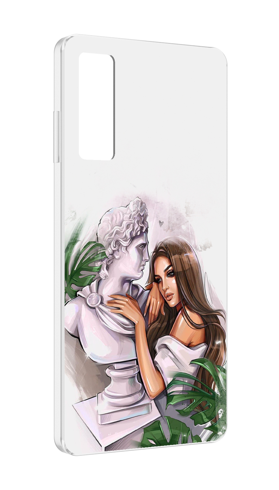 

Чехол MyPads девушка-модель-со-статуей женский для TCL 20 5G, Прозрачный, Tocco