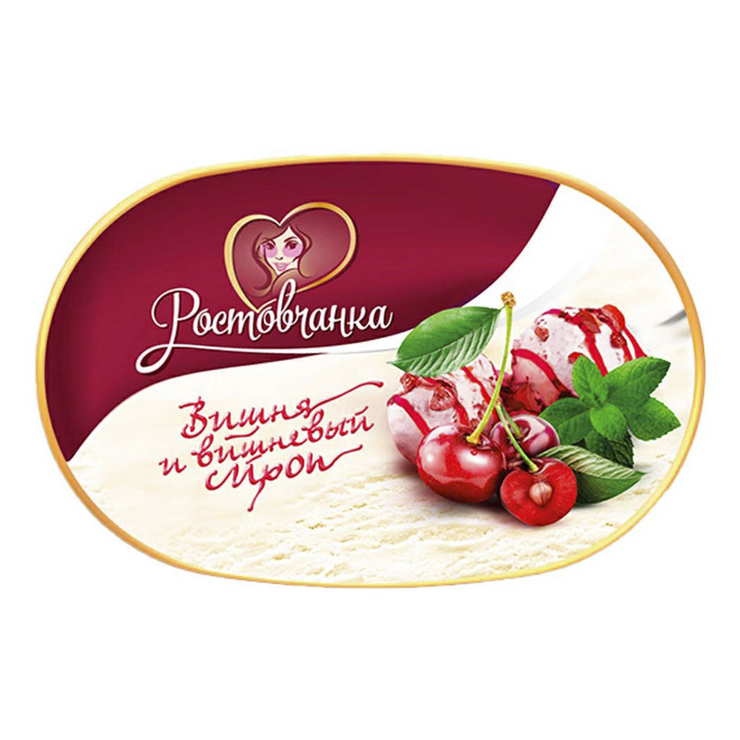 

Мороженое пломбир Ростовчанка Вишня и вишневый сироп 450 г