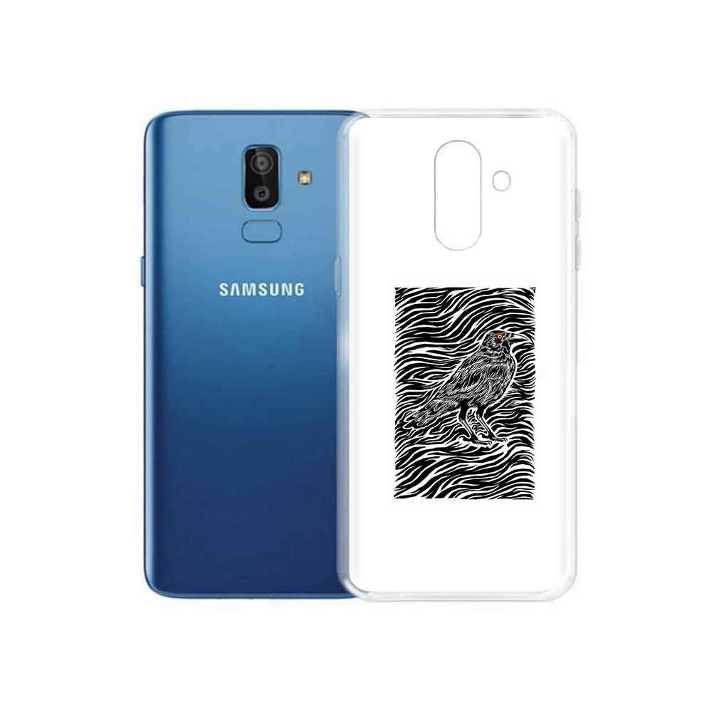 

Чехол MyPads Tocco для Samsung Galaxy J8 ворон в абстракции (PT226929.592.272), Прозрачный, Tocco