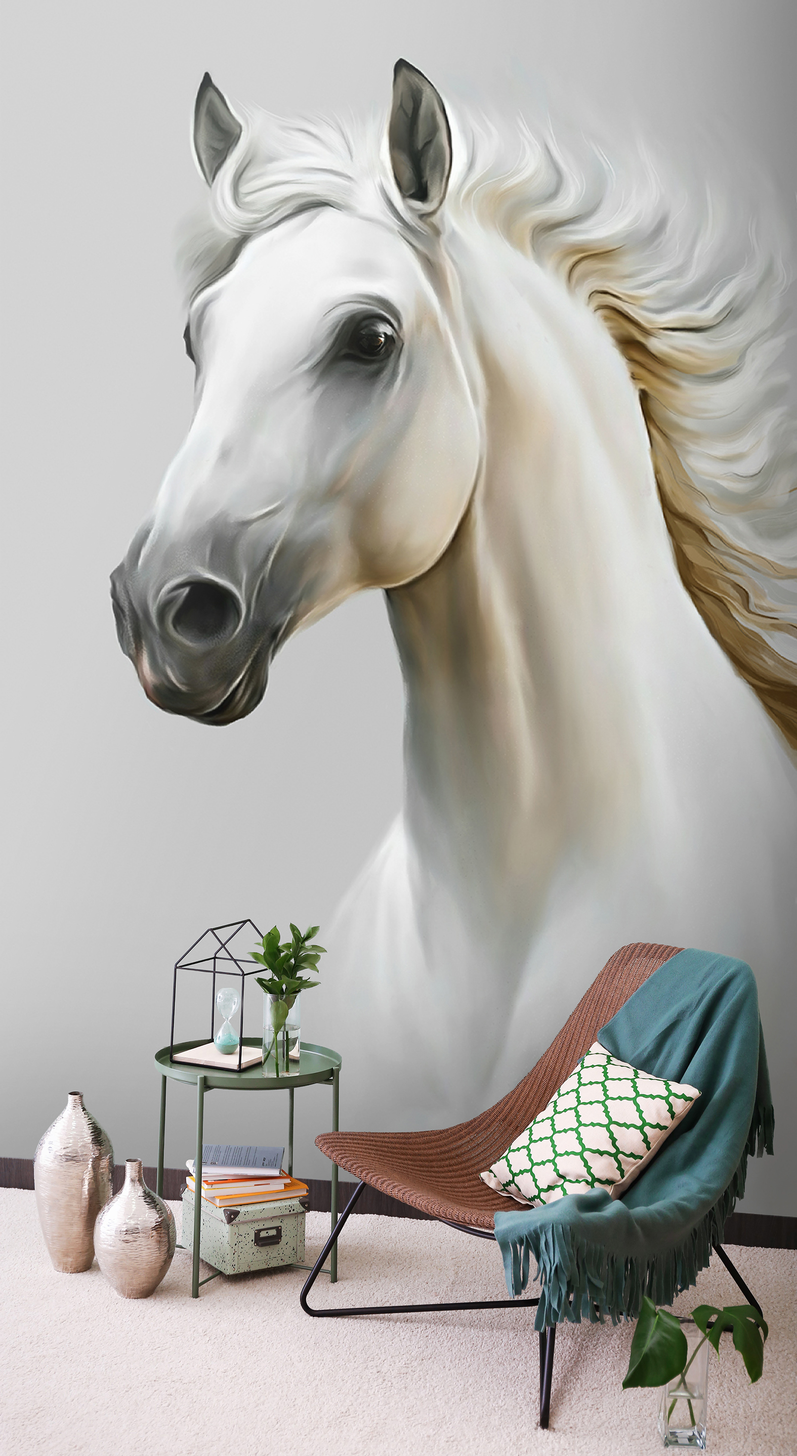 фигурка лошадь грация pavone jp 61 2 Фотообои Photostena Белая лошадь 2 x 3 м