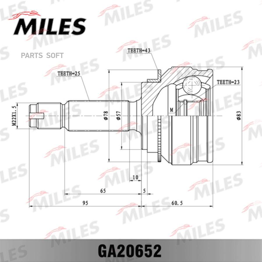 

Шрус Наружный Mitsubishi Lancer Ix 1.8gdit 03-07 (С Abs) (Gsp 839114) Ga20652 Miles G