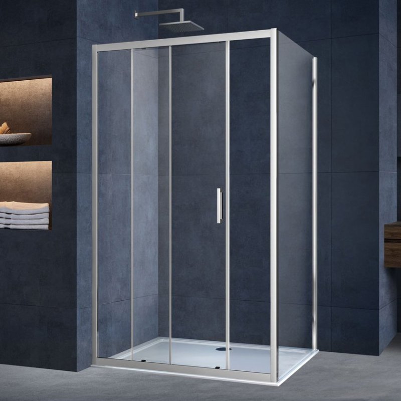 фото Душевой уголок vincea alpha vsr-3al9011cl 110х90 см, профиль хром