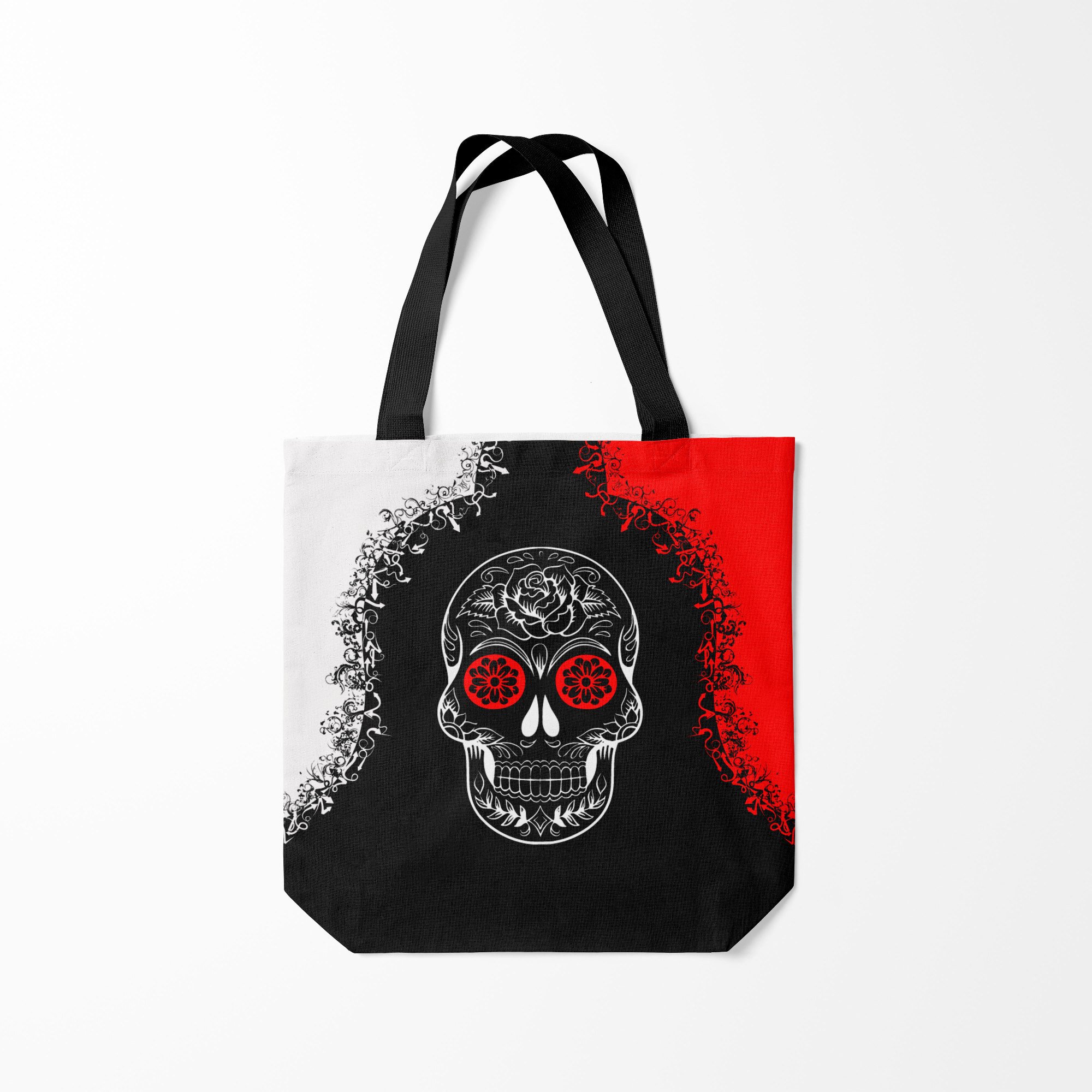 

Сумка шoппер унисекс Burnettie Red White Skull Череп, черный, Red White Skull Череп