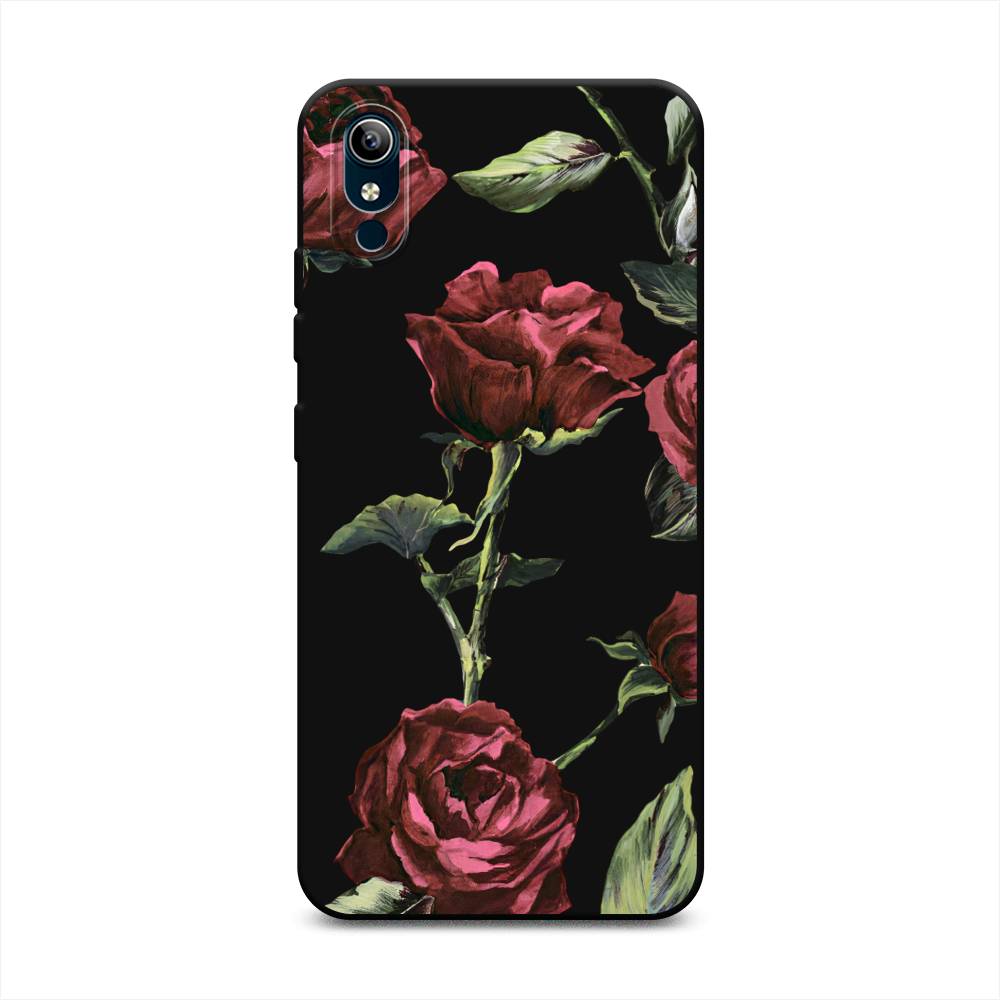 

Чехол Awog на Vivo Y91c / Виво Y91c "Бордовые розы фон", Красный