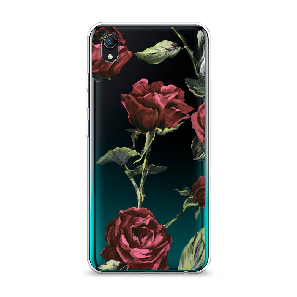 

Чехол Awog на Vivo Y1s / Виво Y1s "Бордовые розы фон", Красный