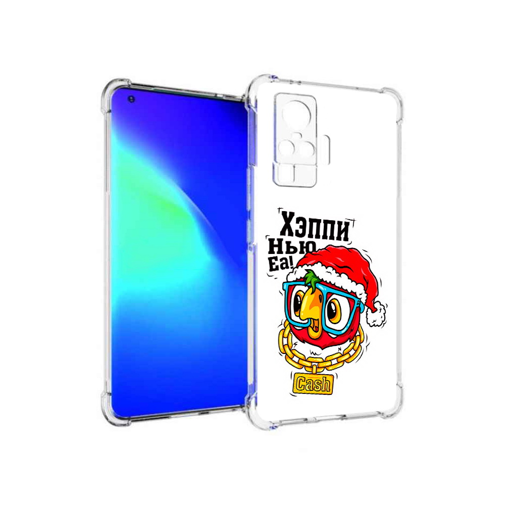 

Чехол MyPads Tocco для Vivo X50 Pro Хэппи нью еа (PT151209.405.196), Прозрачный, Tocco