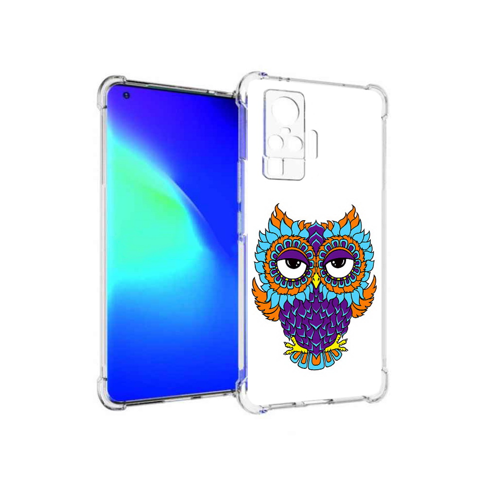 

Чехол MyPads Tocco для Vivo X50 Pro Цветная сова (PT151209.405.198), Прозрачный, Tocco