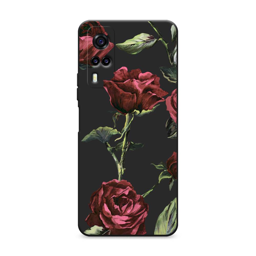 

Чехол Awog на Vivo Y31 / Виво Y31 "Бордовые розы фон", Красный