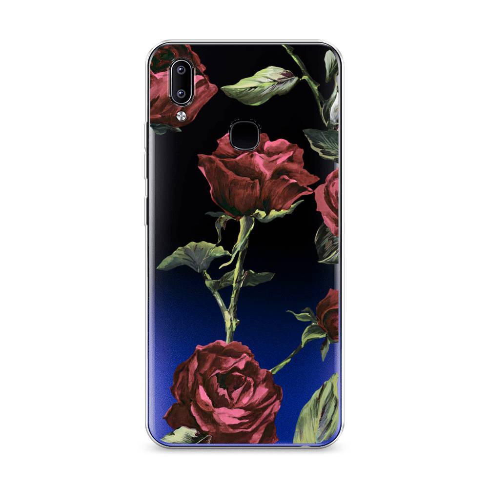 

Чехол Awog на Vivo Y93 Lite / Виво Y93 Лайт "Бордовые розы фон", Красный