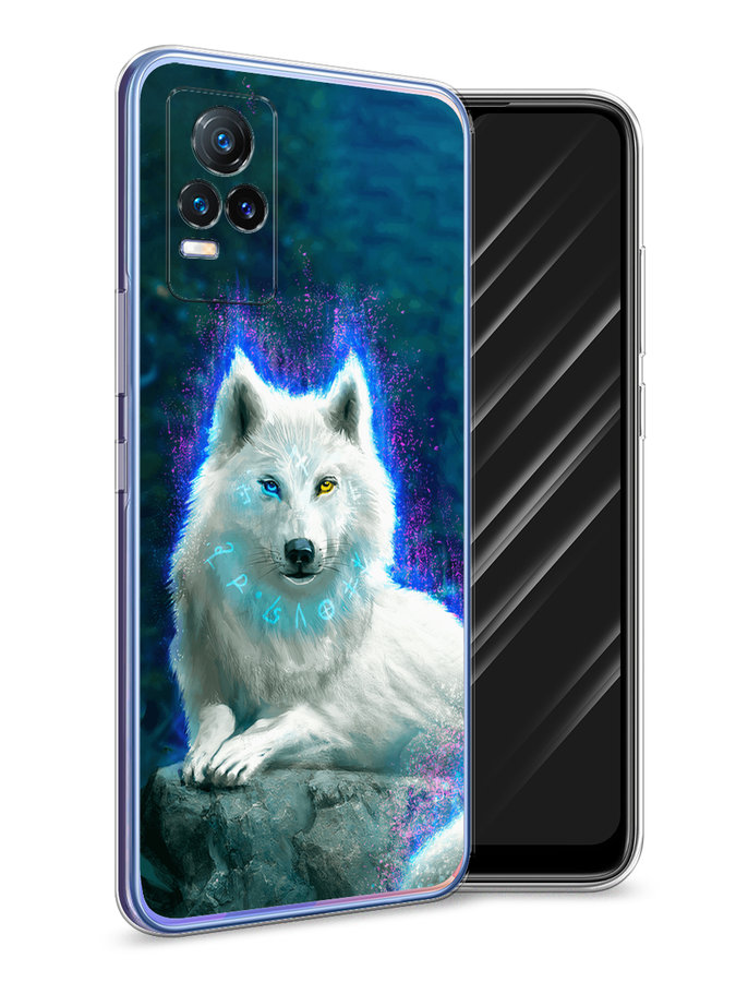 

Чехол Awog на Vivo V21e 4G / Виво V21e 4G "Белоснежный волк", Белый;зеленый;фиолетовый