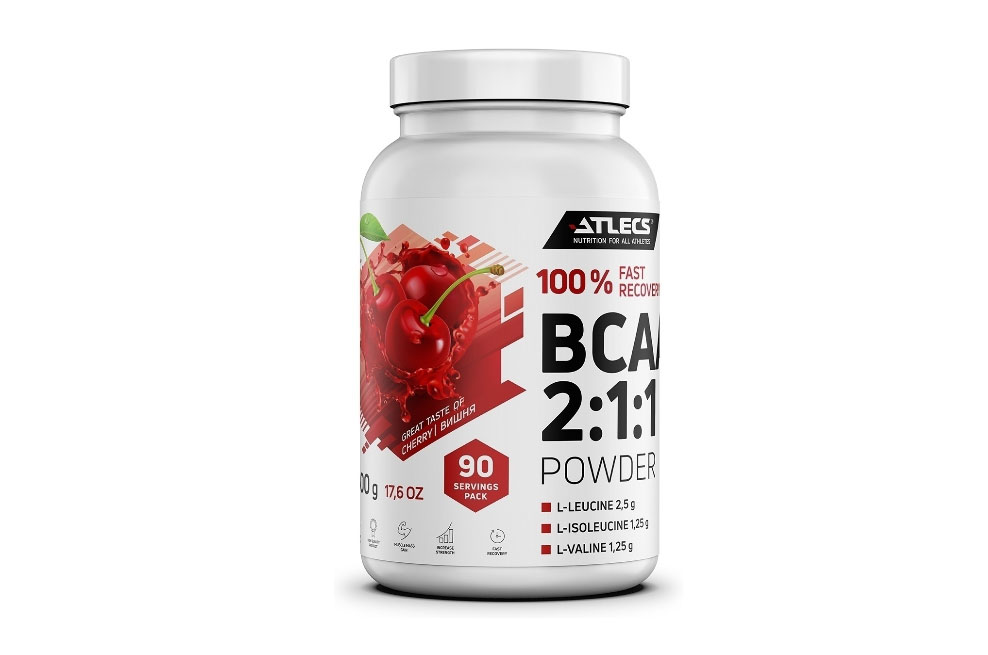 фото Atlecs bcaa 2.1.1, 500 g, (вишня)