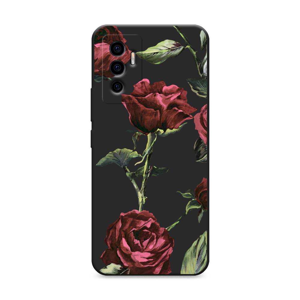 

Чехол Awog на Vivo V23e / Виво V23e "Бордовые розы фон", Красный