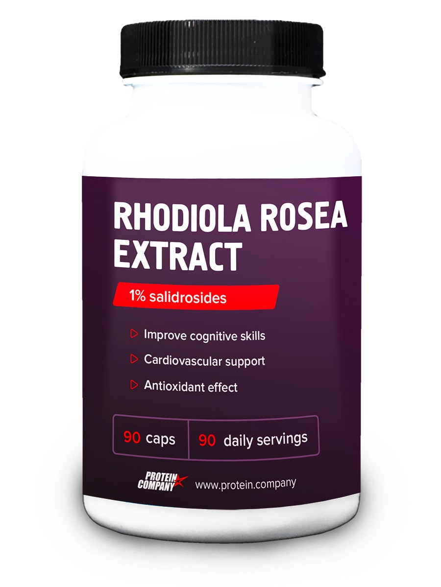 

Rhodiola rosea extract, PROTEIN.COMPANY, Родиола розовая, 90 порций, 90 капсул, Rhodiola rosea extract