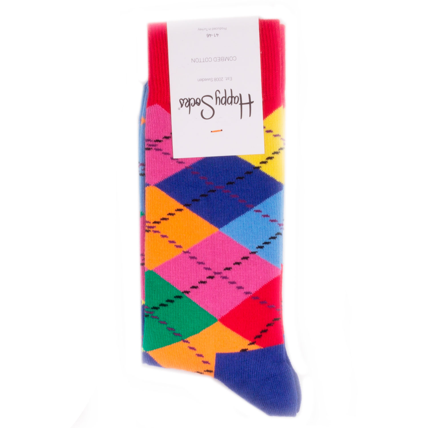 

Носки унисекс Happy Socks разноцветные, Разноцветный, HappySocksArgyleRedNavyBlue