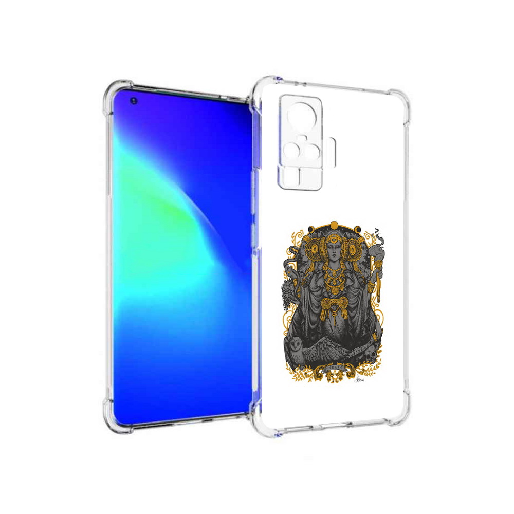 

Чехол MyPads Tocco для Vivo X50 Pro божество с золотыми элементами (PT151209.405.241), Прозрачный, Tocco