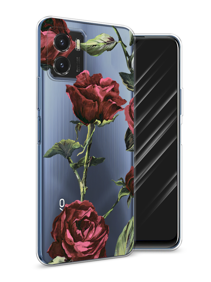 

Чехол Awog на Vivo Y10 / Виво Y10 "Бордовые розы фон", Красный