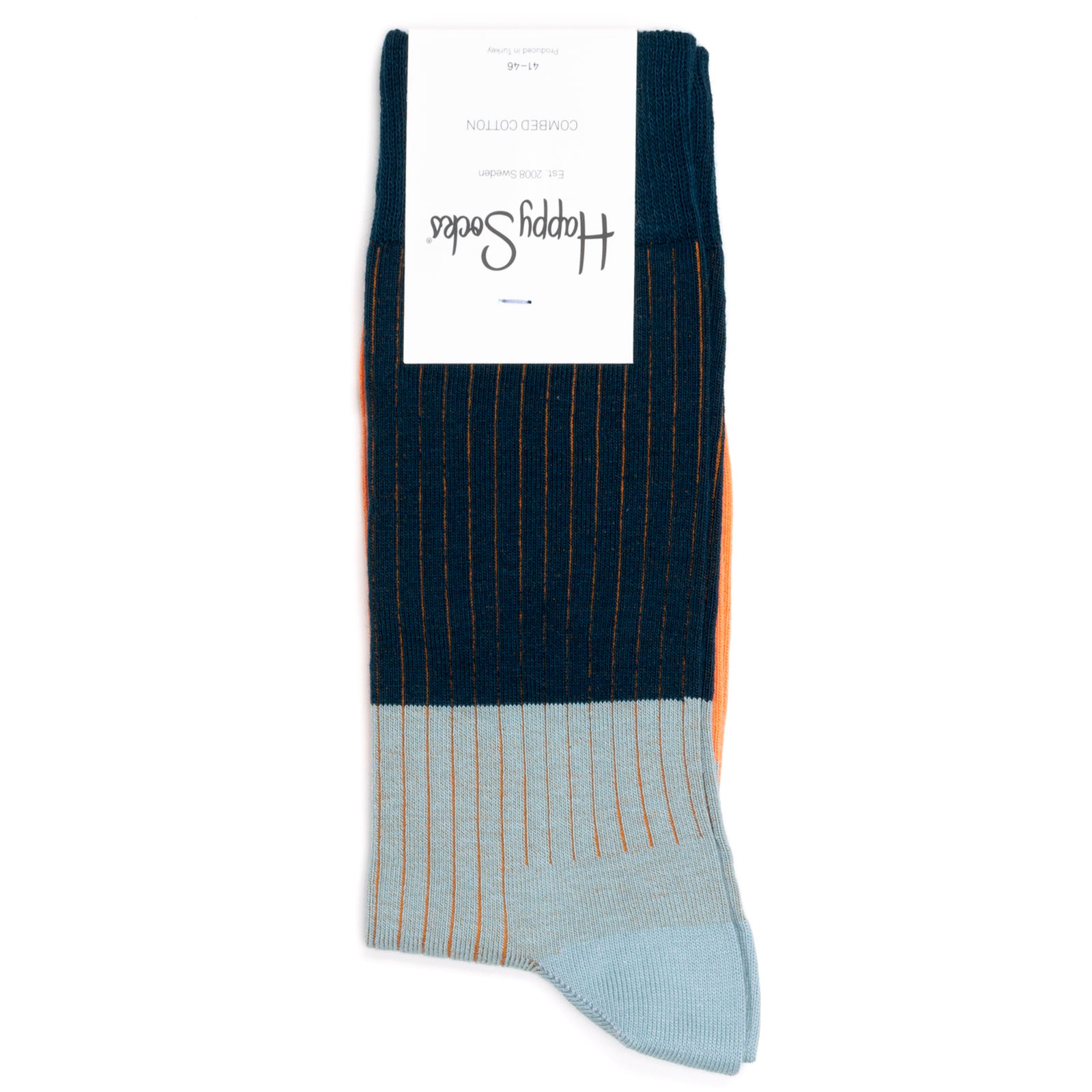 

Носки унисекс Happy Socks разноцветные, HappySocksBlockRibOrangeBlack