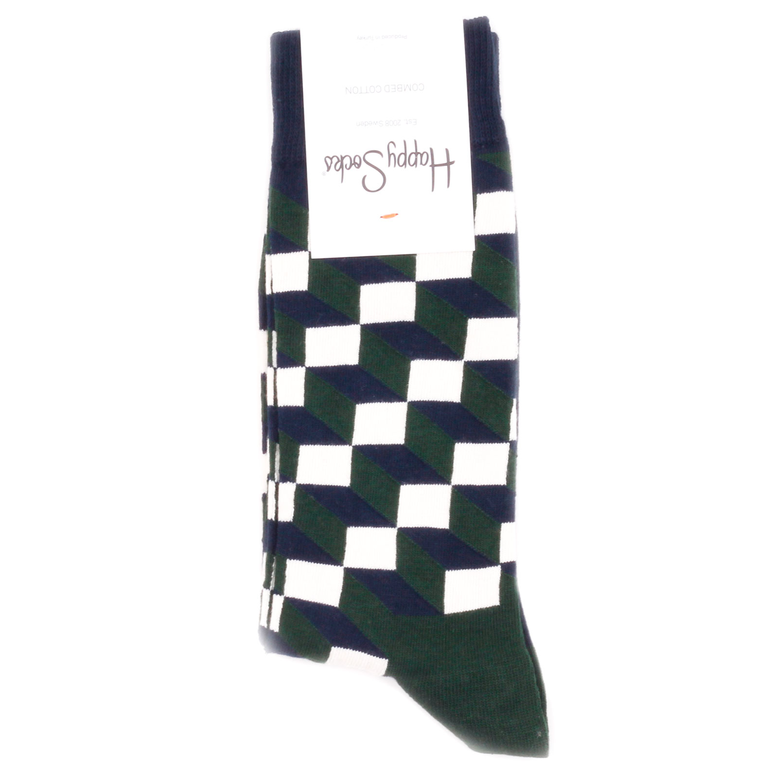 Носки унисекс Happy Socks HappySocksFilledOpticDarkGreen разноцветные 36-40