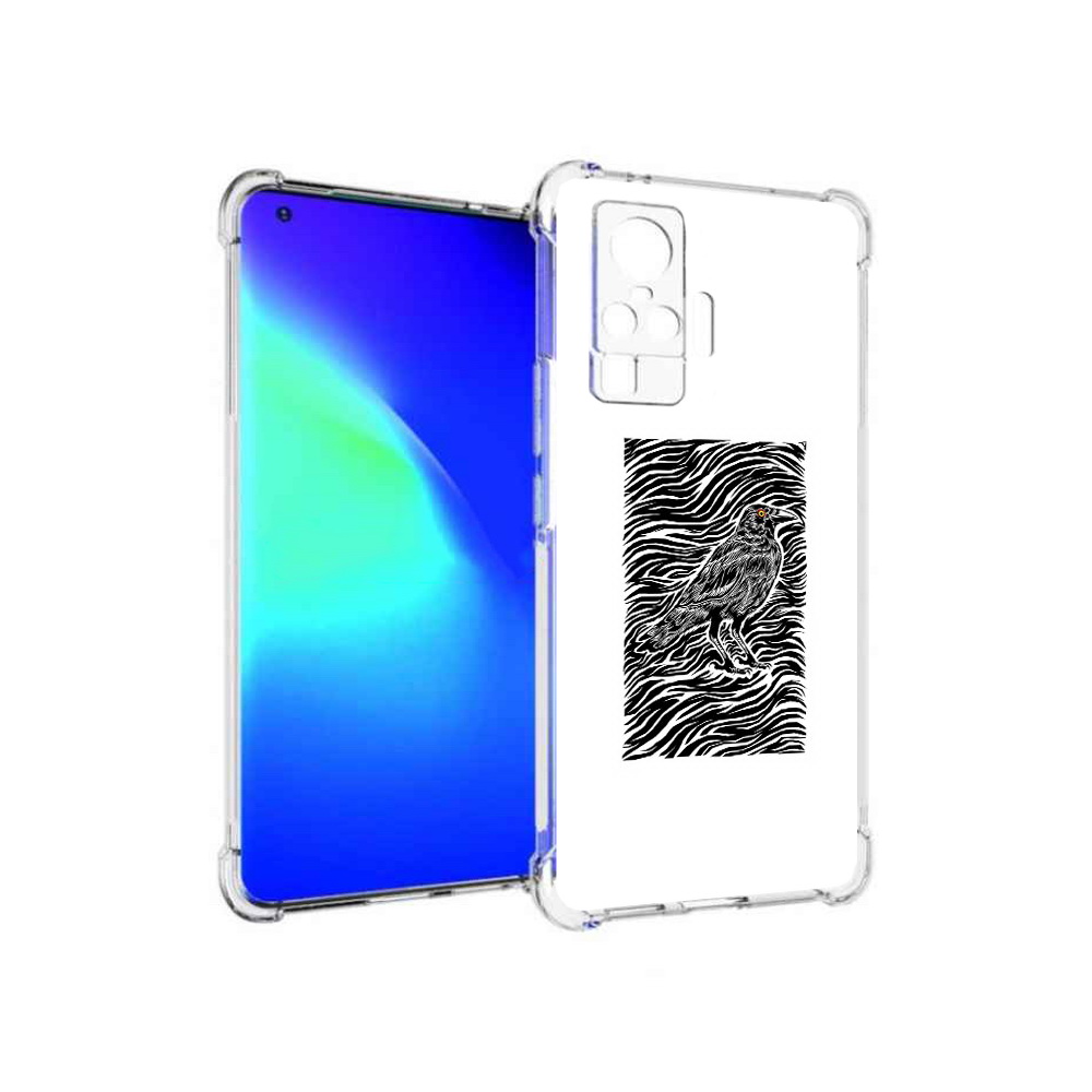 

Чехол MyPads Tocco для Vivo X50 Pro ворон в абстракции (PT151209.405.272), Прозрачный, Tocco