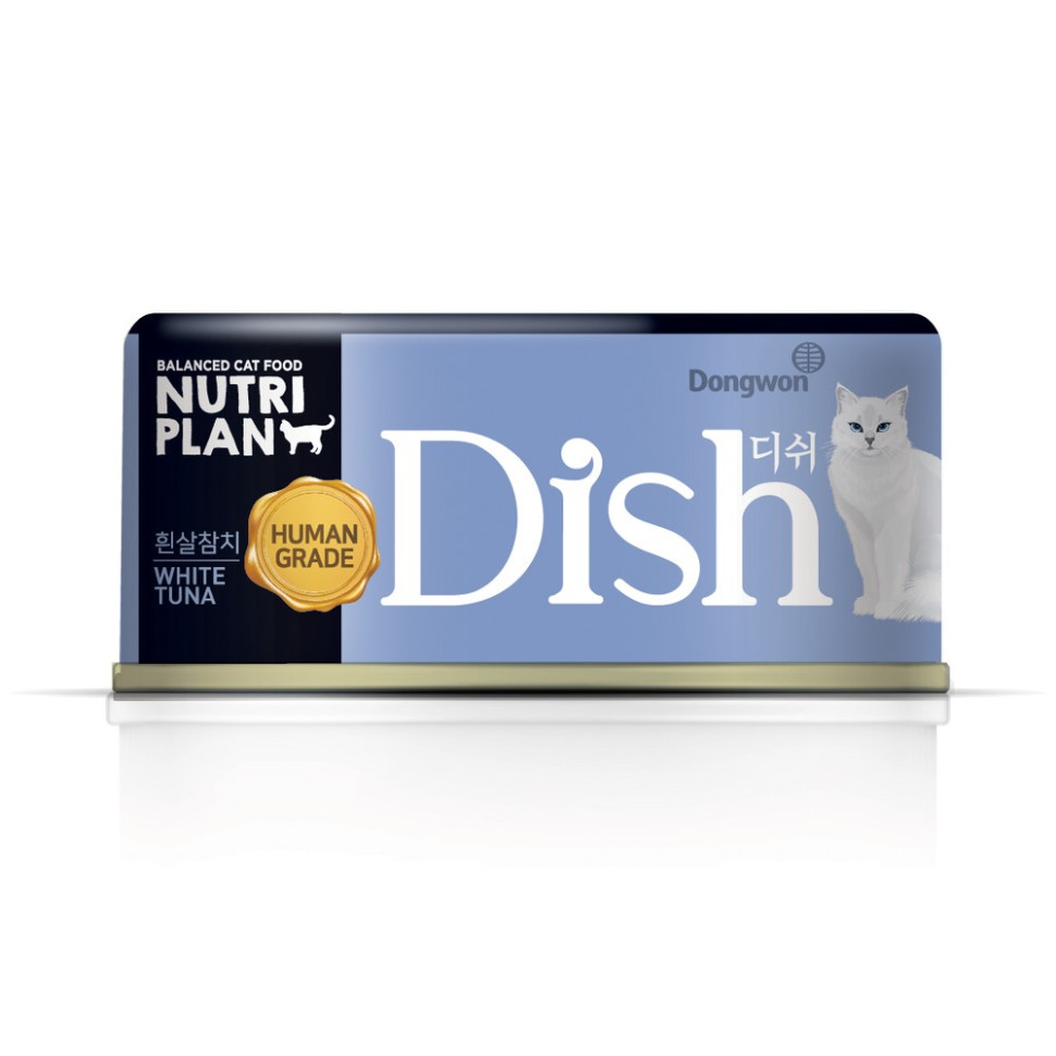 Консервы для кошек NUTRI PLAN Dish с белым тунцом, в бульоне, 24шт по 85г