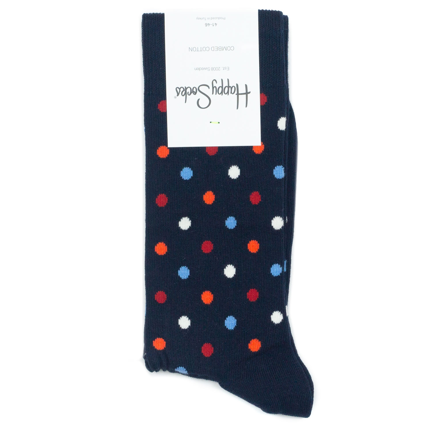 

Носки унисекс Happy Socks разноцветные, HappySocksPolkaDotOrangeBlueRed