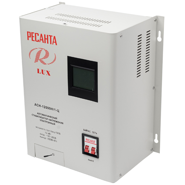

Стабилизатор РЕСАНТА АСН-12 000Н/1-Ц Lux, АСН-12000Н/1-Ц