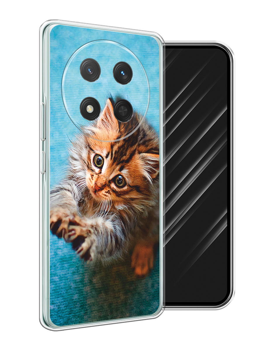 

Чехол Awog на Honor X9C/X60 Pro "Котенок просит есть", Бирюзовый;коричневый;белый, 6125350-1